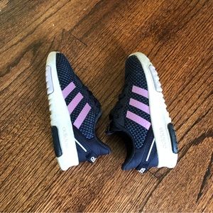 Adidas - Toddler Girl - 8 - Navy / Purple - Tennis Shoes